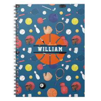 Niedlicher moderner Sportmeister Personalisiert Ki Notizblock
