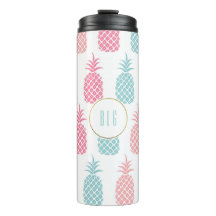 Niedlicher, moderner Tropischer Ananas-Monogramm-T
