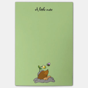 niedlicher Mole-Cartoon mit einer Blumenbiene Post-it Klebezettel