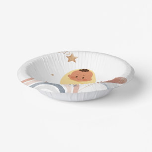 Niedlicher Mond Star Afrikanische Kinderdusche Pappteller