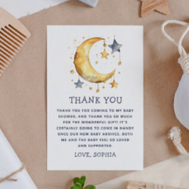Niedlicher Mond & Sterne Babydusche Dankeskarte