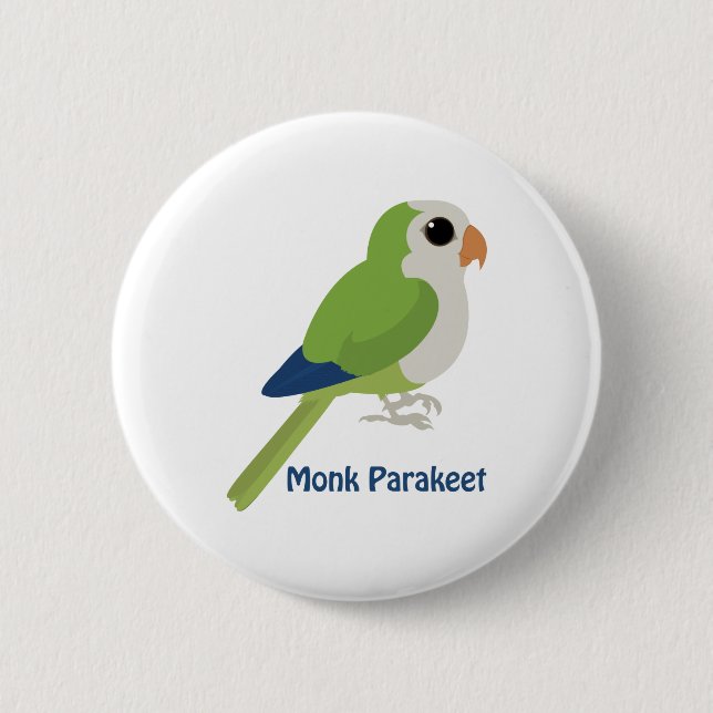 Niedlicher Monk Parakeet Button (Vorderseite)