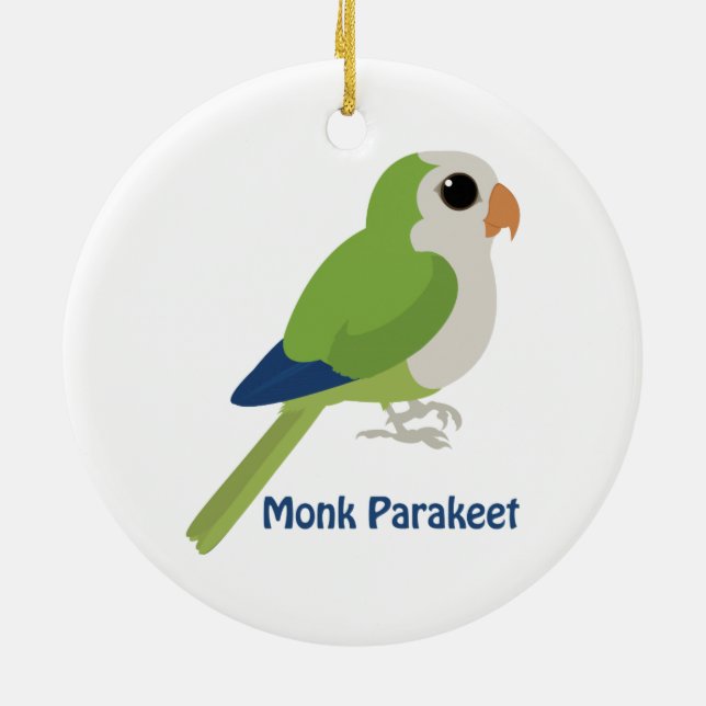 Niedlicher Monk Parakeet Keramikornament (Hinten)
