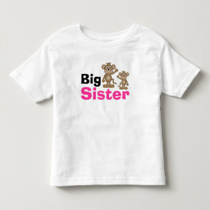 Niedlicher Monkey Big Sister Kleinkind T-shirt