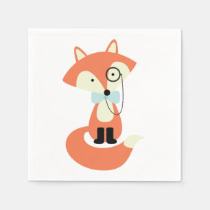 Niedlicher Monocle-Hipster Red Fox Serviette
