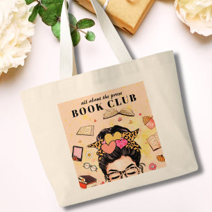 Niedlicher Monogram-Book-Club Jumbo Stoffbeutel