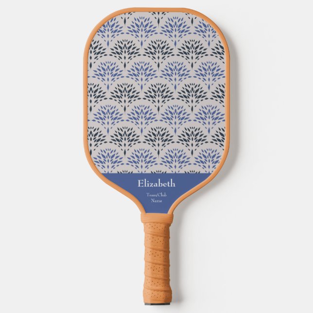 Niedlicher Monogram Team/Clubname mit geometrische Pickleball Schläger (Vorderseite)