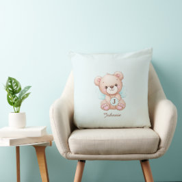Niedlicher Monogramm Name Bear Baby Pillow Kissen