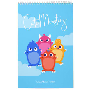 Niedlicher Monster-Kinderkalender Kalender