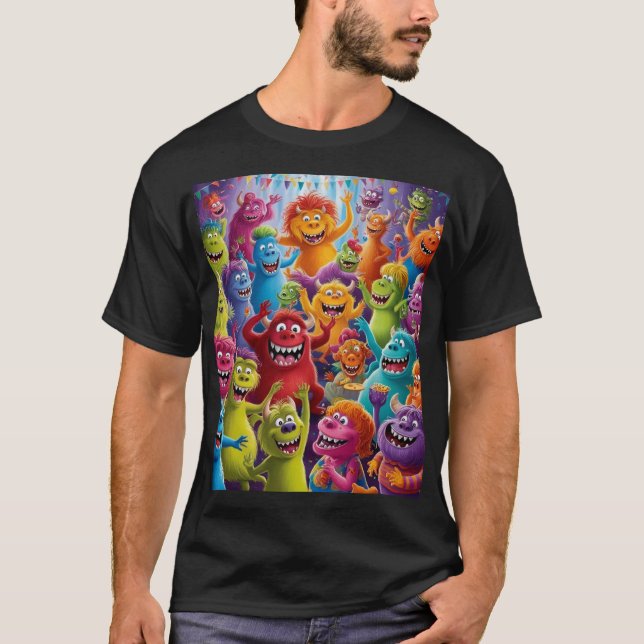 Niedlicher Monster-T - Shirt: Feiern Sie Spaß mit  T-Shirt (Vorderseite)