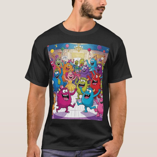 Niedlicher Monster-T - Shirt: Feiern Sie Spaß mit  T-Shirt (Vorderseite)