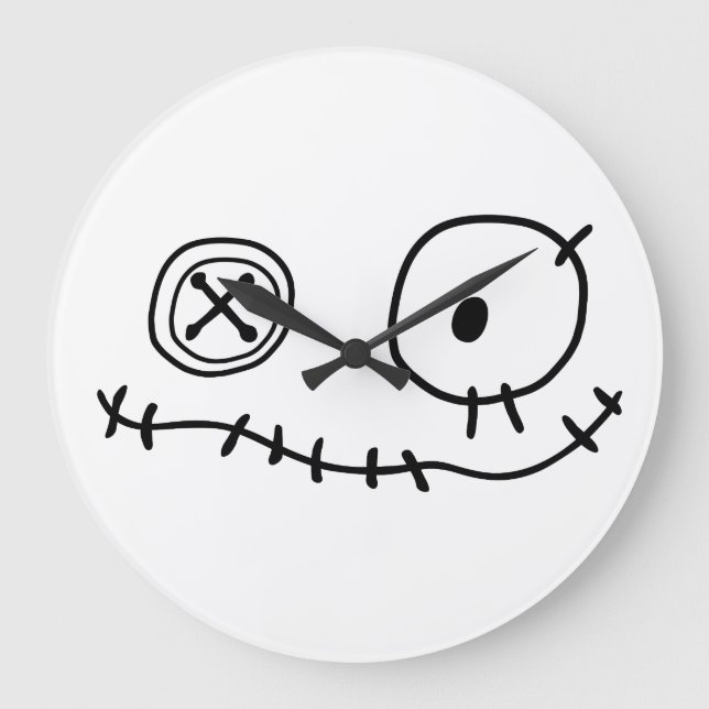 niedlicher Monstercharakter Hallowe Große Wanduhr (Vorderseite)