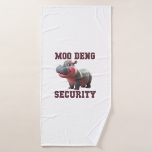 Niedlicher MOO DENG SECURITY Vater Baby Hippo Papa Badehandtuch