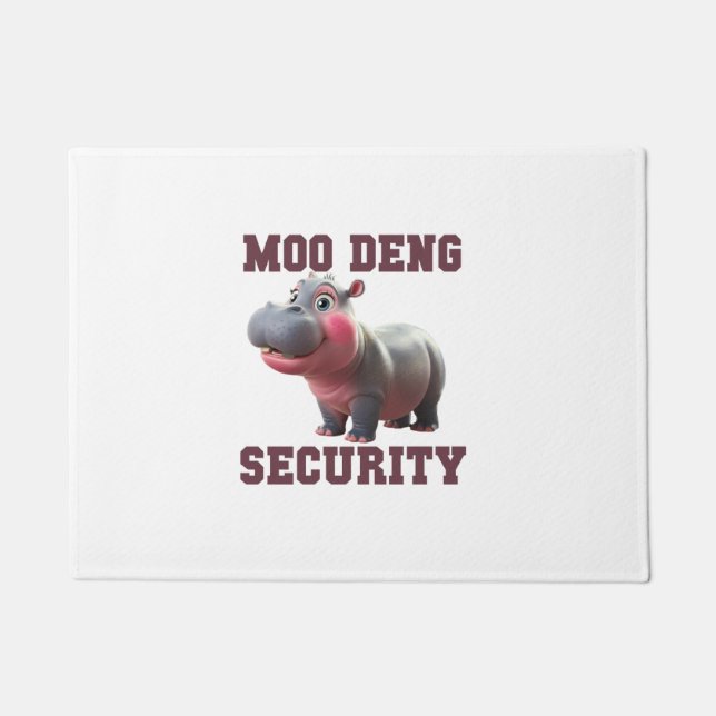 Niedlicher MOO DENG SECURITY Vater Baby Hippo Papa Fußmatte (Vorderseite)