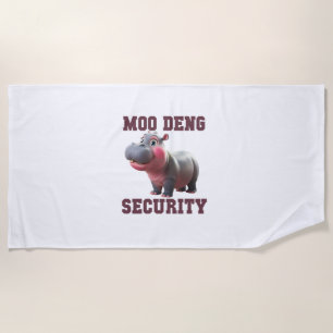 Niedlicher MOO DENG SECURITY Vater Baby Hippo Papa Strandtuch