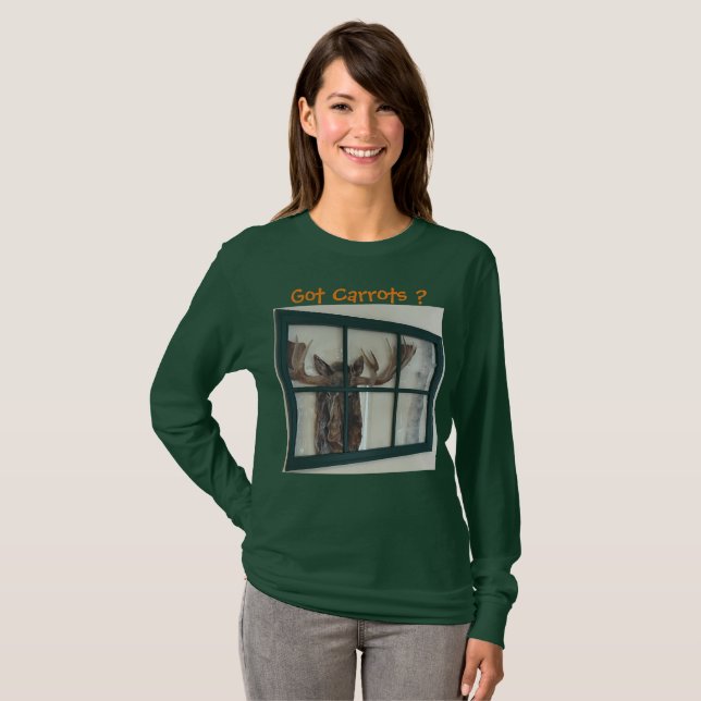 Niedlicher Moose Picture Frame in Window Got Elch? T-Shirt (Vorne ganz)