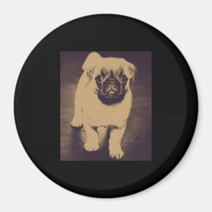 Niedlicher Mops Dog Portrait Magnet