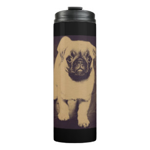 Niedlicher Mops Dog Portrait Thermosbecher