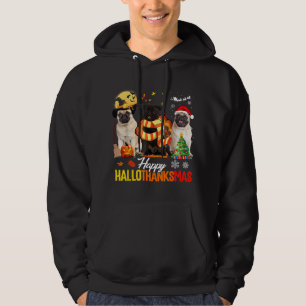 Niedlicher Mops Frohe Hallothanksmas Halloween Tha Hoodie