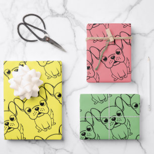 Niedlicher Mops Geschenkpapier Set