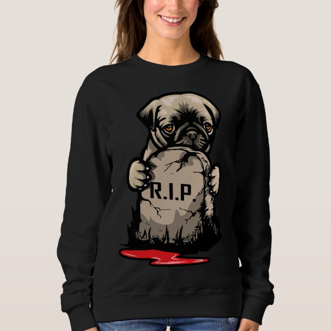 Niedlicher Mops Grave Stone Classic T - Shirt 950 (Vorderseite)