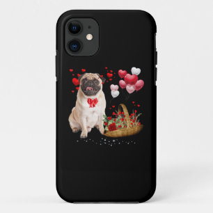 Niedlicher Mops Hund Ballon Herzchen Valentinstag Case-Mate iPhone Hülle