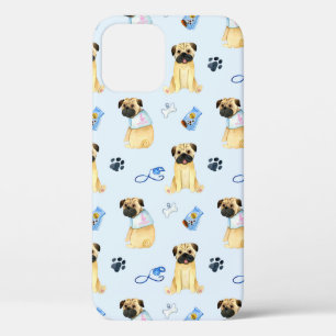 Niedlicher Mops Hund I Liebe Mama Blau Case-Mate iPhone Hülle