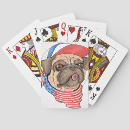 Niedlicher Mops-Hund Spielkarten