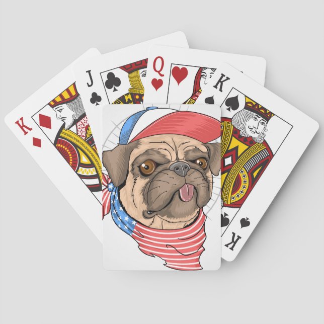 Niedlicher Mops-Hund Spielkarten (Rückseite)
