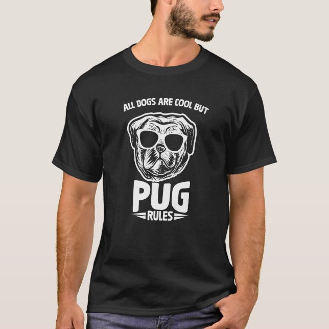 Niedlicher Mops Hunderegeln Welpen T-Shirt (Vorderseite)