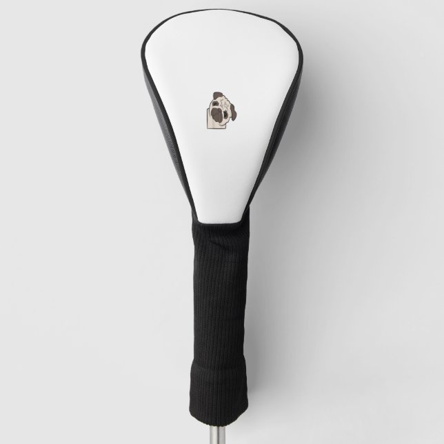 Niedlicher Mops Hundeschlitten von der Seite Funny Golf Headcover (Vorderseite)