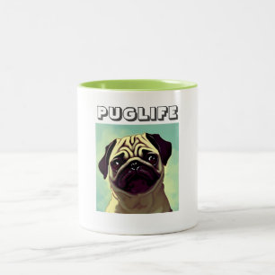 Niedlicher Mops je wertvoll und zerknittert Hund T Zweifarbige Tasse