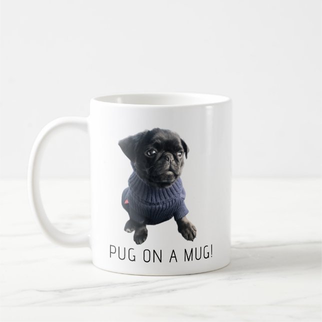 Niedlicher Mops Kaffeetasse (Links)