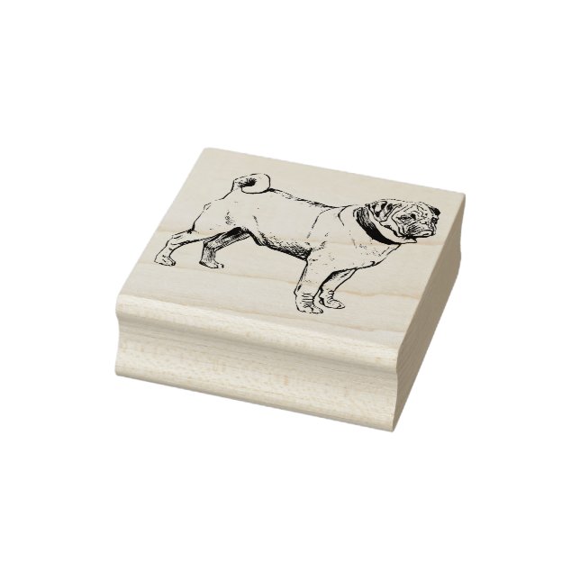 Niedlicher Mops Kautschuk Briefmarke Gummistempel (Stempel)