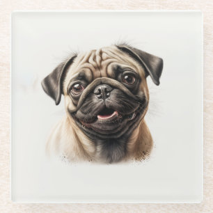 Niedlicher Mops kühlt Beste Hunde-Mama je Glasuntersetzer