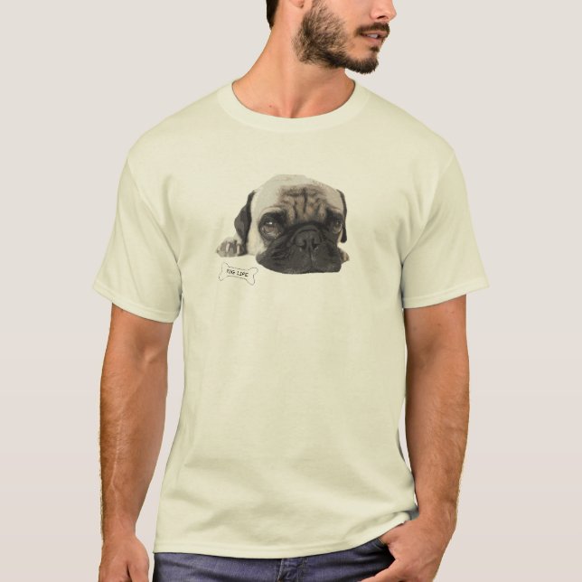 Niedlicher Mops-Leben-T - Shirt (Vorderseite)
