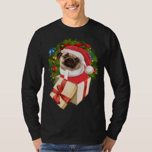 Niedlicher Mops Lounge Weihnachten T-Shirt