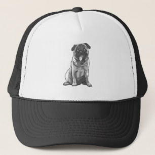 Niedlicher Mops mit guter Laune Truckerkappe