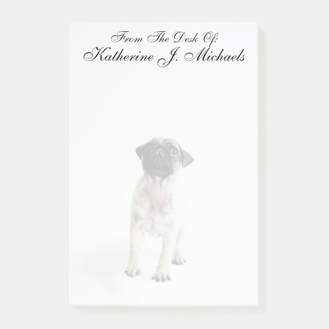 Niedlicher Mops Post-it Klebezettel (Vorderseite)