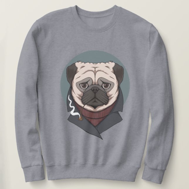 Niedlicher Mops Sweatshirt (Design vorne)