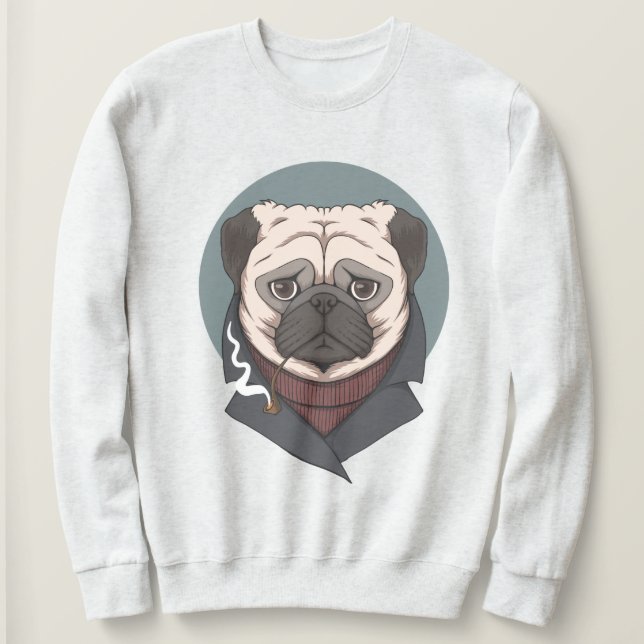 Niedlicher Mops Sweatshirt (Design vorne)