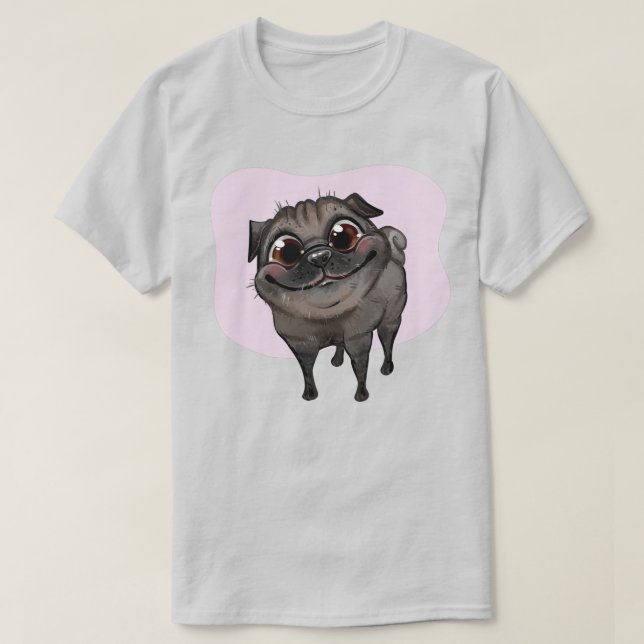 Niedlicher Mops T - Shirt (Design vorne)