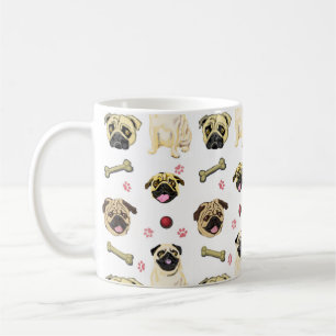 Niedlicher Mops Tasse Weiß