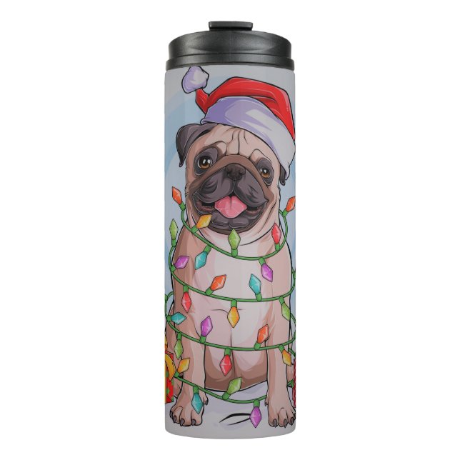 Niedlicher Mops Thermosbecher (Vorderseite)