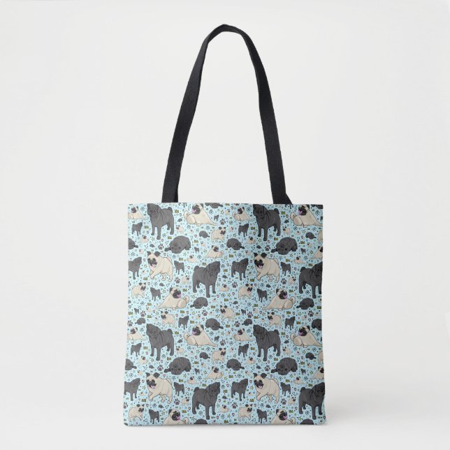 Niedlicher Mops Tote Tasche (Vorderseite)