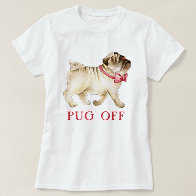Niedlicher Mops von whimsy Mops Aquarellkunst T -  T-Shirt (Design vorne)