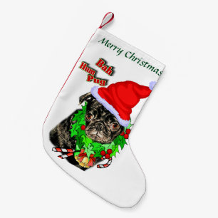 Niedlicher Mops Weihnachten Kleiner Weihnachtsstrumpf