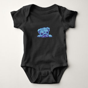 Niedlicher Mops Welpe mit guter Laune Baby Strampler