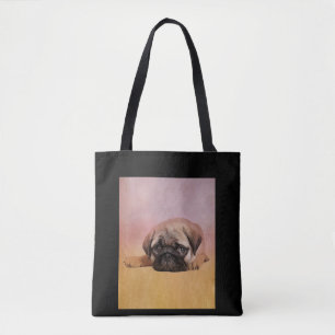 Niedlicher Mops Welpe Mops Dog Lovers Gift Tasche