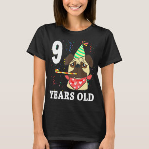 Niedlicher Mops Welpen Hund 9 Jahre alt 8. Geburts T-Shirt
